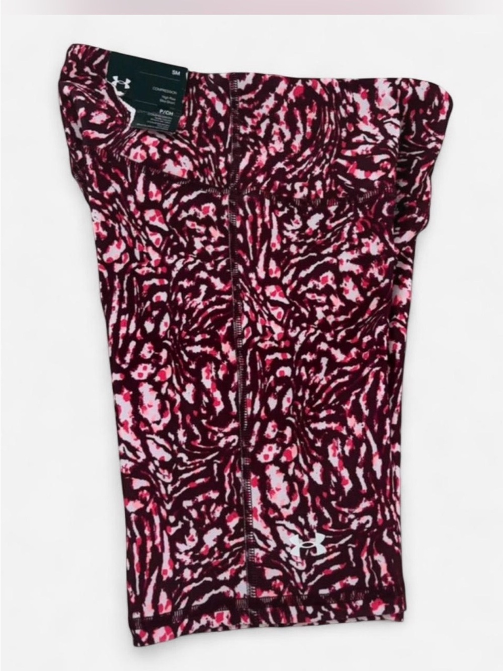 Under Armour Women’s Pink and Burgundy Printed Athletic Shorts